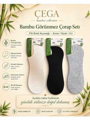 Akyol Çega Socks Erkek Görünmez Bambu Dikişsiz Sneaker Çorap 12'li