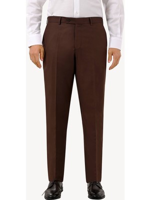 Ysf Erkek Kahverengi Kumaş Pantolon Regular Fit