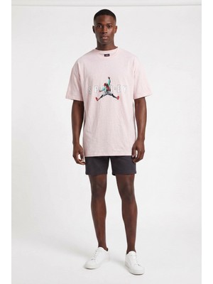 Usa Basketball Spiderman Pembe Oversize Erkek T-Shirt 141366
