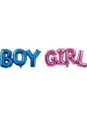 Mey İthalat Cinsiyet Partisi Boy Girl Folyo Balon Set