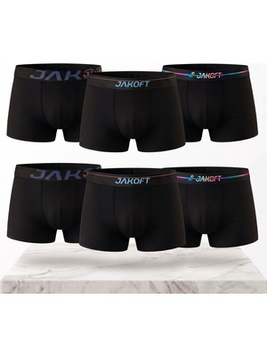 Jakoft Classic Pamuklu Erkek Boxer 6'lı Paket Siyah