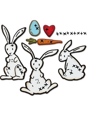 Mey İthalat Sizzix Thinlits Damga Kalıbı Seti Bunny Stitch Tim Holtz, 15 Parçalı Set