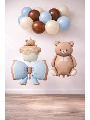 Mey İthalat Baby Shower Retro Ayıcık Temalı Erkek Bebek Kutlama Seti