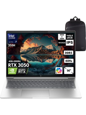 Hp Probook 4 G11 Aı Ultra 7-255H 64-Gbddr5 4 Tbssd RTX3050 (4gb-Gddr6) 14" Freedos + Qb Sırt Çantası D36KMETQB12
