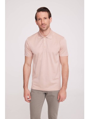 Ysf Erkek Somon Polo Yaka Desenli T-Shirt
