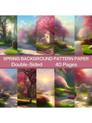 Mey İthalat Spring Background Scrapbook Paper 40 Pages: Watercolor Pattern Paper: Double Sided For Scrapbooking, Card Making, Origami, Dıy And More