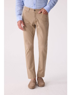 Ysf Erkek Bej Slim Fit Üst Cep Kanvas Pantolon