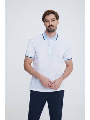 Ysf Erkek Beyaz Polo Yaka T-shirt