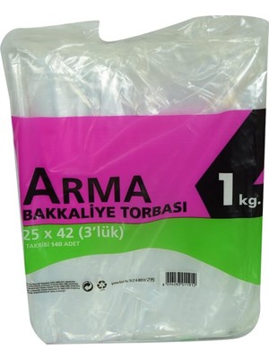 Mey İthalat K&a Naylon Torba Arma Şeffaf Bakkaliye Kuruyemiş Şeker Torbası 25X42 (3 Lik) Takribi 140 Adet 1000 gr
