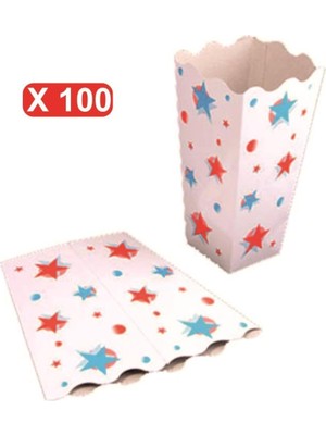 Mey İthalat Büyük Karton Pop Corn/mısır Kutusu 100 Adet