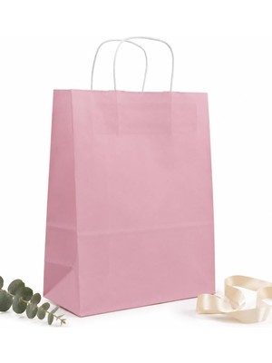 Mey İthalat 25X31X12 cm Pembe Renk Kağıt Hediye Çantası 2’li Set – Dayanıklı Hediye Paketleme Çantası, Doğum Günü ve Özel Günler Için