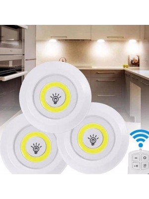 Renas Store Uzaktan Kumandalı 3 Lü Spot LED Lamba Kablosuz Pilli Işıldak