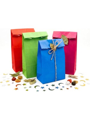 Mey İthalat 15X29 Renk Şöleni Mix Kese Kağıdı Seti – 4 Renk Karışık 12’li Paket | Kalın, Dayanıklı Hediye Paketleme Için Ideal