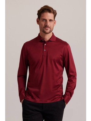 Ysf Erkek Bordo Polo Yaka Sweatshirt