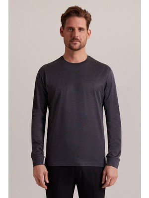 Ysf Erkek Gri Bisiklet Yaka Sweatshirt
