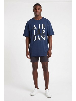 Usa Basketball Jordan Lacivert Oversize Erkek T-Shirt 141921