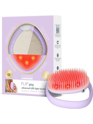 Mey İthalat Foreo Flıp Play Advanced LED Saç Fırçası – Kırmızı, Mavi ve Yeşil Işık Modlarına Sahip 3’ü 1 Arada Bakım Aracı, Sağlıklı Görünen Saç ve Saç Derisini Destekler - I Lilac You!