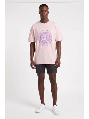 Usa Basketball Jordan Flight Club Pembe Oversize Erkek T-Shirt 141382