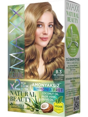 Mey İthalat Maxx Deluxe Natural Beauty Amonyaksız Set Saç Boyası 8.3 Bal Köpüğü