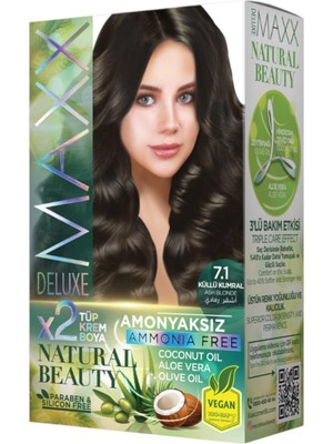 Mey İthalat Maxx Deluxe Natural Beauty Amonyaksız Set Saç Boyası 7.1 Küllü Kumral