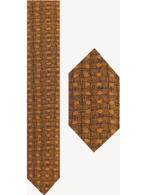 Ysf Erkek Camel Kravat Mendil Set