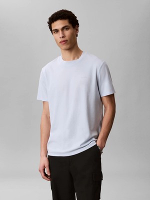 Calvin Klein Erkek Mavi Calvin Klein Ss Tech Interlock Cr, Cıq Mavi Erkek T-Shirt