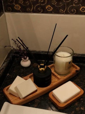 Mey İthalat 3 Bölmeli Ahşap Banyo Organizeri