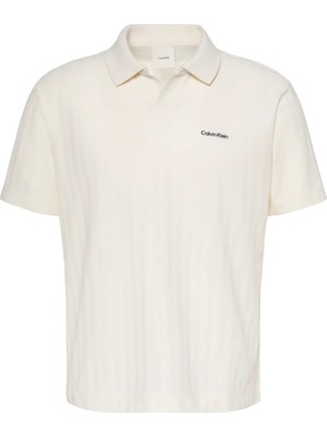 Calvin Klein Erkek Krem Calvin Klein Ss Easy Vertıcal Str, Yas Krem Erkek Polo