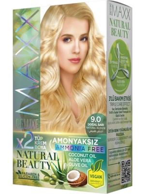 Mey İthalat Maxx Deluxe Natural Beauty Amonyaksız Set SAÇD1:D619 Boyası 9.0 Doğal Sarı
