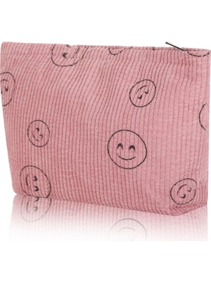 Mey İthalat Wudimeitt Kozmetik Çantası Makyaj Çantası Tiki Sevimli Kadife Kadınlar Için Tuvalet Çantası Seyahat Malzemeleri (Pembe), Pembe, Moda Yüz