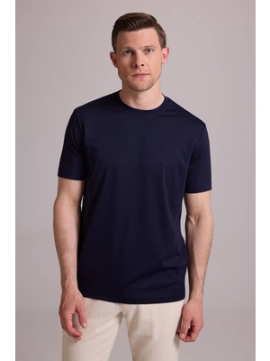 Ysf Erkek Lacivert Regular Fit Bisiklet Yaka T-shirt