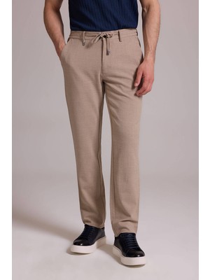 Ysf Erkek Bej Slim Fit Yazlık Yan Cepli Jogger Pantolon