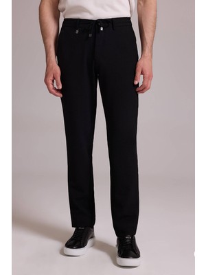 Ysf Erkek Siyah Slim Fit Yan Cepli Jogger Pantolon