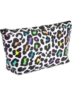 Mey İthalat Bilger Dalmaçya Desenli Renkli Düz Makyaj Çantası