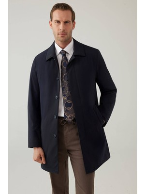 Ysf Erkek Lacivert Regular Fit Pardesü