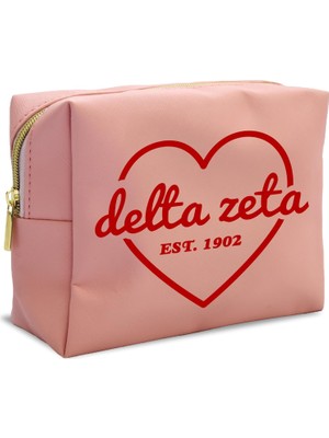 Mey İthalat Delta Zeta Sorority Pembe Makyaj Çantası, Pembe, Retro