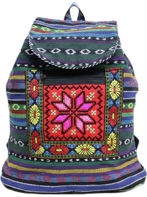 Mey İthalat Kilim Desenli Sırt Çantası