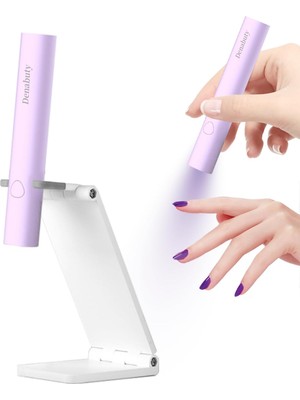 Mey İthalat Jel Çiviler Için Uv Işığı, Mini Uv LED Tırnak Lambası, El Standlı, Taşınabilir Tırnak Kurutucu, Şarj Edilebilir USB Kablosuz, Hızlı Kuruma Için 2 Zamanlayıcılı Tırnak Lambası, Menekşe