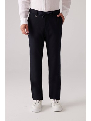 Ysf Erkek Lacivert Yazlık Jogger Yan Cep Pantolon