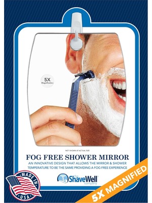 Mey İthalat The Shave Well Company Büyüteç Buğu Önleyici Tıraş Aynası | Sisli Banyo El Aynası Erkekler ve Kadınlar Için | Asılı Duş Aynası Uzun Ömürlü Çıkarılabilir Yapışkan Kanca Içerir