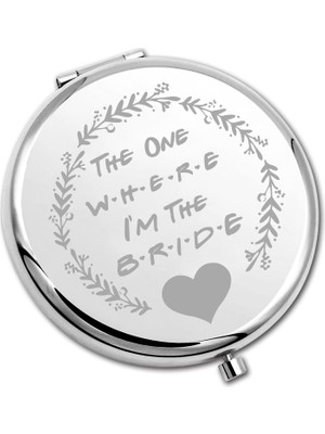 Mey İthalat Plıtı Gelin Kompakt Ayna Gelin Düğün Hediyesi Gelin Duş Hediyesi The One Where I'm The Bride Kadınlar Için Cep Aynası (Bir Gelin Cm)