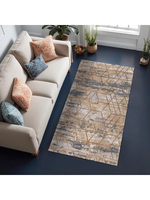 Mey İthalat Pedus Abstract Şönil Kaymaz Doğal Pamuk Tabanlı Yıkanabilir Antibakteriyel Çevre Dostu Salon Halısı 160X230