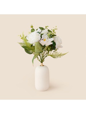 Matmel Deco Gül 7'li Buket Çiçek - Beyaz - 38 cm