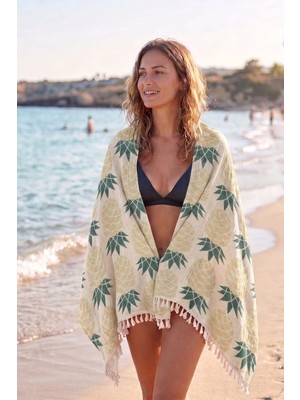 Deriderim Ananas Desenli Yazlık Peştamal  Plaj Havlusu