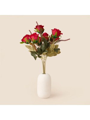 Matmel Deco Gül 7'li Dal Çiçek - Kırmızı - 43 cm