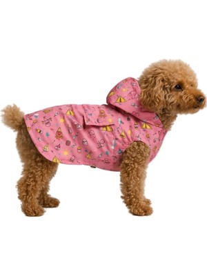 Mey İthalat Içi Polarlı Çadır Baskılı Köpek ve Kedi Yeleği & Ceketi Pembe S