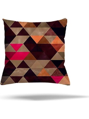 Mey İthalat Pelangi Geometrik Batik Desen Gizli Fermuarlı Yastık Kılıfı Kırlent Kılıfı Koltuk Yastık Kılıfı, Karışık Renkli 45 x 45