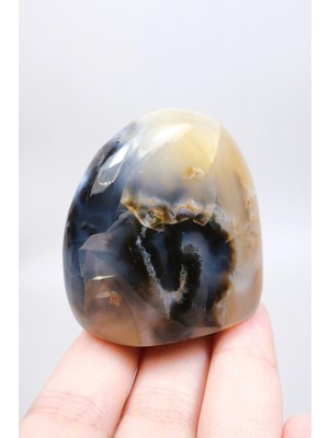 Healcrystal Merlinit Doğal Şekil | Cilalanmış Dendritik Opal Şaman Taşı | Büyü ve Ikiliğin Taşı | Doğal Dendrit Kristali