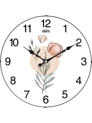 Mey İthalat Emores 36 cm Gerçek Cam Sessiz Mekanizma Duvar Saati