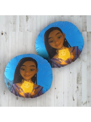Mey İthalat Taç Disney Wish Çizgi Film Karakteri Pamuk Kırlent, Çok Renkli, 40X40 cm
